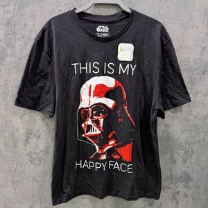 Nwt! Star Wars Darth Vader "This Is My Happy Face" Tee Shirt